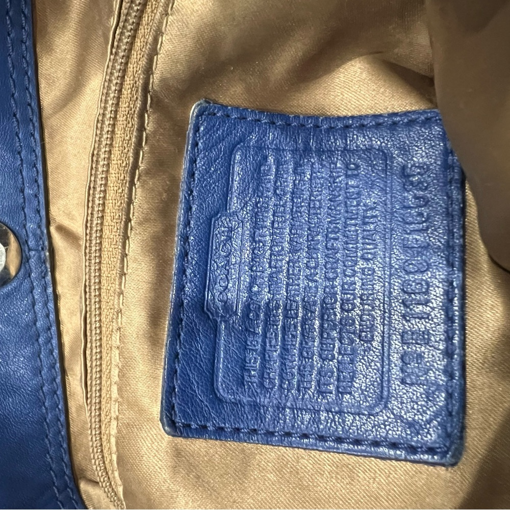 Coach Penelope Blue Leather Hobo Bag w/COA - Picture 5 of 15